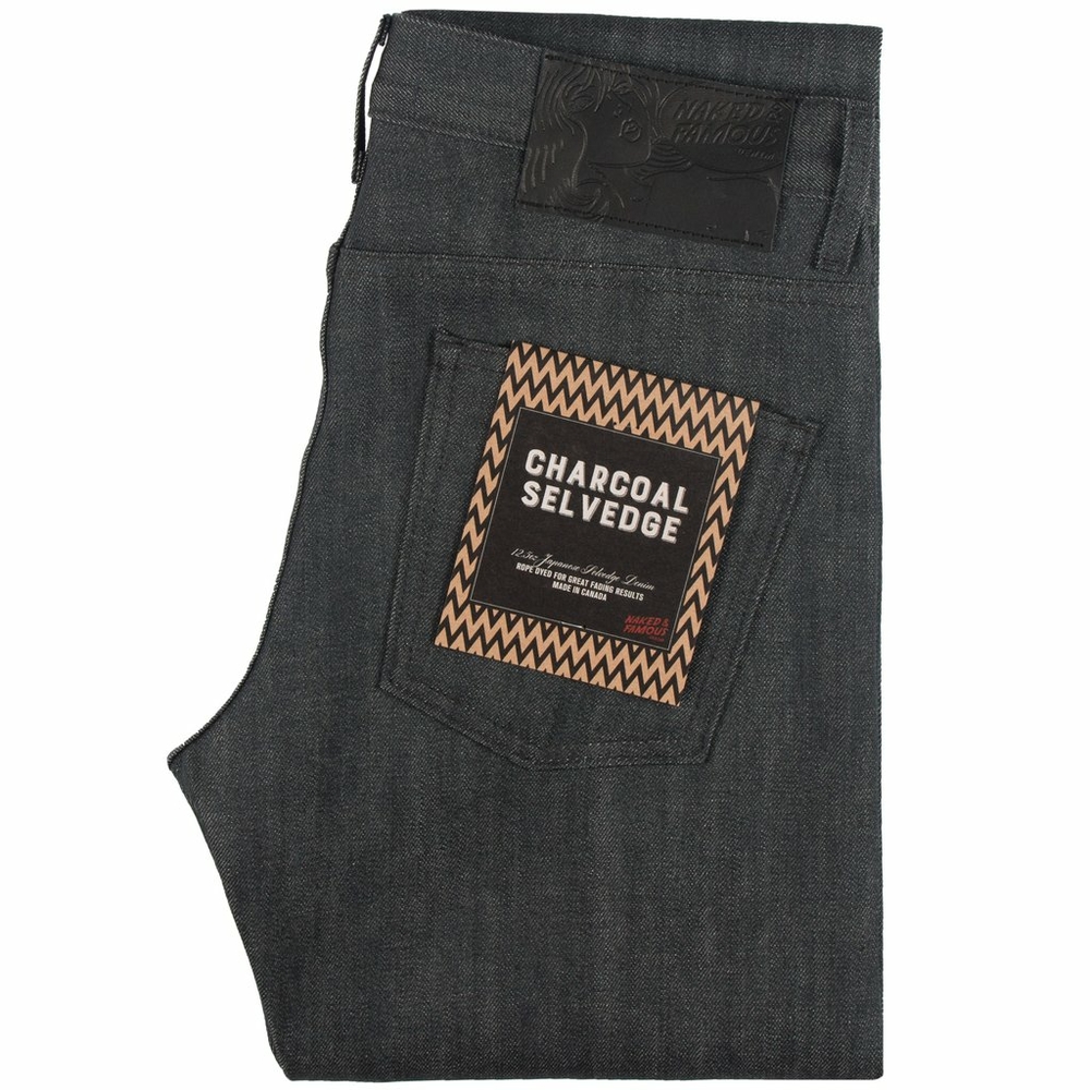 Naked & Famous Charcoal Selvedge Jean's 36 x 34